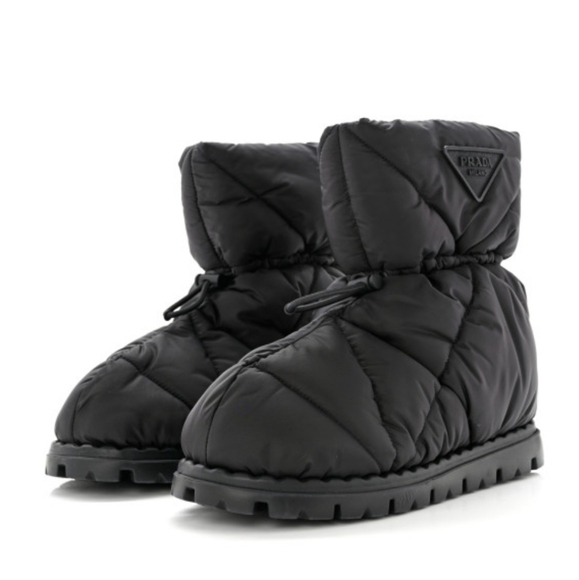 NWT$1,120 PRADA Blow 19 Quilted Nylon Drawstring Winter Snow Bootie Boot Sz 39.5 - Picture 3 of 16